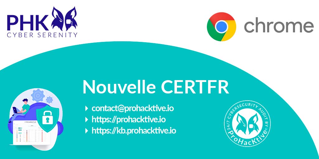 Prohacktiv3's tweet image. 🚨 [Cyber] CERTFR-2023-AVI-0712 : Multiples vulnérabilités dans Google Chrome (06 septembre 2023)
cert.ssi.gouv.fr/avis/CERTFR-20…