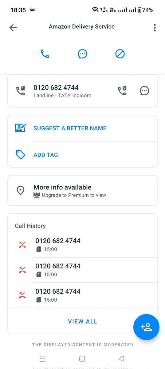 TygiAmitabh's tweet photo. #Amazondelivery #amazondeliveryfoolingcustomer
#AmazonIndia 
Delivery person dail 3times 4rm landline n 1 mobile call under one min then he delayed the delivery seems purposely did that https://t.co/bGNPhtu5Jw