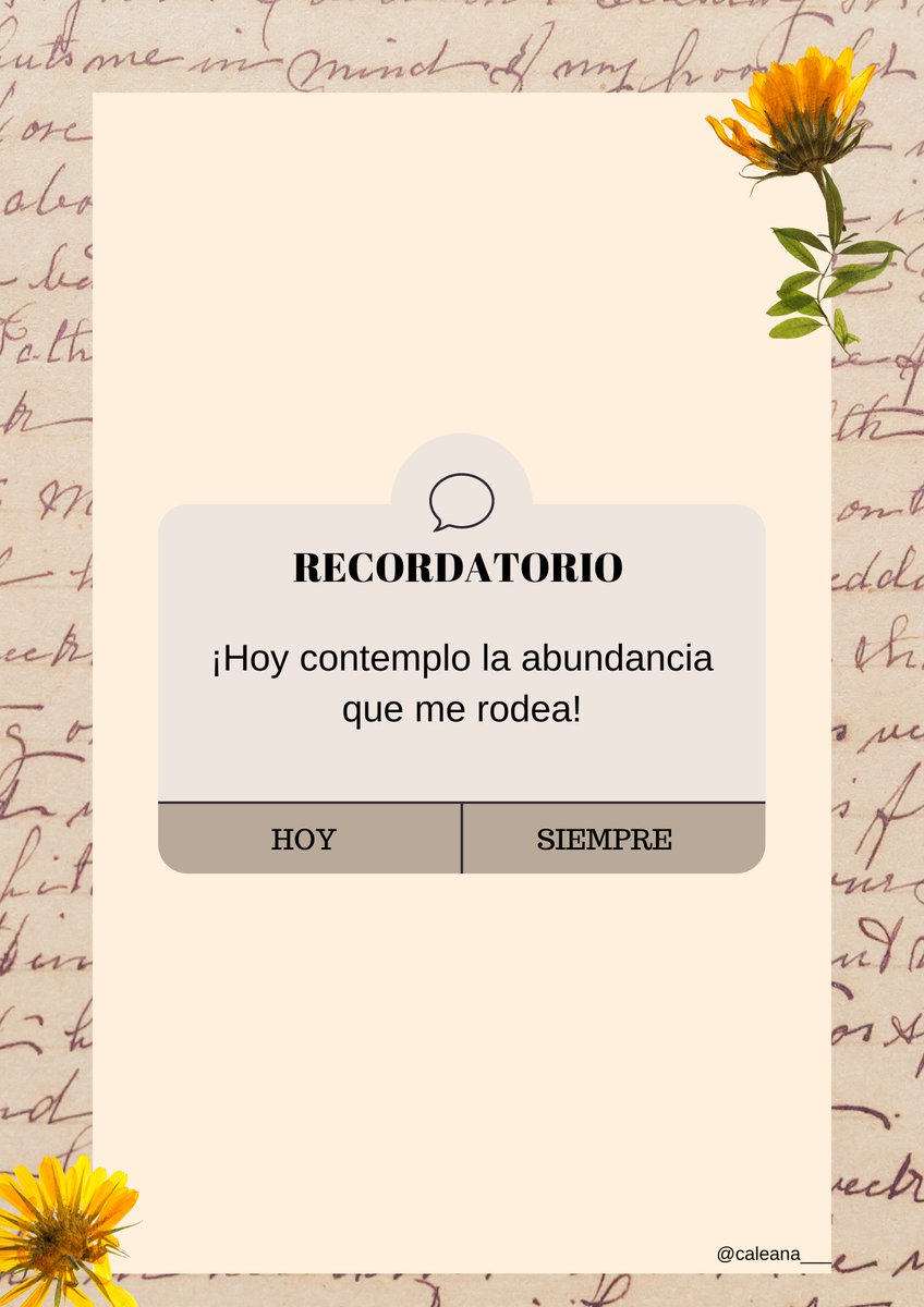 caleana__'s tweet photo. Vivimos rodeados de abundancia, al abrir los ojos y saber que respiramos, ver lo que nos rodea, la gente que amamos, un rico café o saborear el desayuno... Hoy reconozco la abundancia que me rodea y elijo confiar en la abundancia que habita en mi ✨
#abundance #FelizMiercoles https://t.co/8ajG7eIDGH