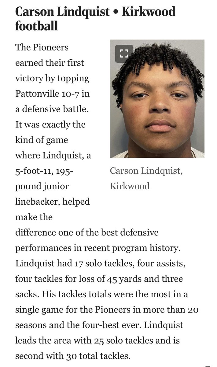 Congrats <a href="/CarsonLindq1/">Carson Lindquist</a> High School Athlete of The Week‼️#AgentZero