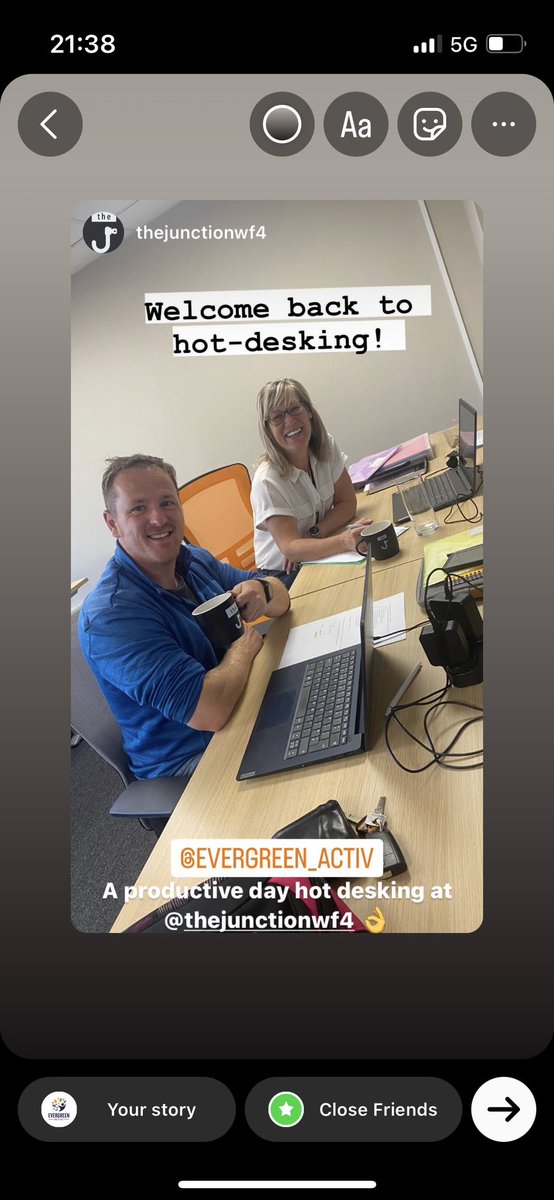 evergreen_activ's tweet photo. 👩🏼‍💻🧑🏼‍💻 A very productive planning day at @TheJunctionWF4 in Horbury on Monday (don’t think we’ve sat that long since April 😅🤣) 
Their #HotDesking facilities are superb &amp; very reasonable👌 There’s a lovely café on site and a canal-side pathway for a walk n talk too ⭐️⭐️⭐️⭐️⭐️ https://t.co/X0yVf9wfRO