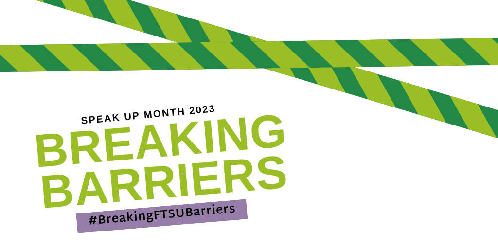 Happy Speak Up Month Colleagues! This celebration is about providing a safe environment for people to speak up against anything that prevents us from doing a great job. #TeamUHDB #PLSU #BreakingFTSUBarriers