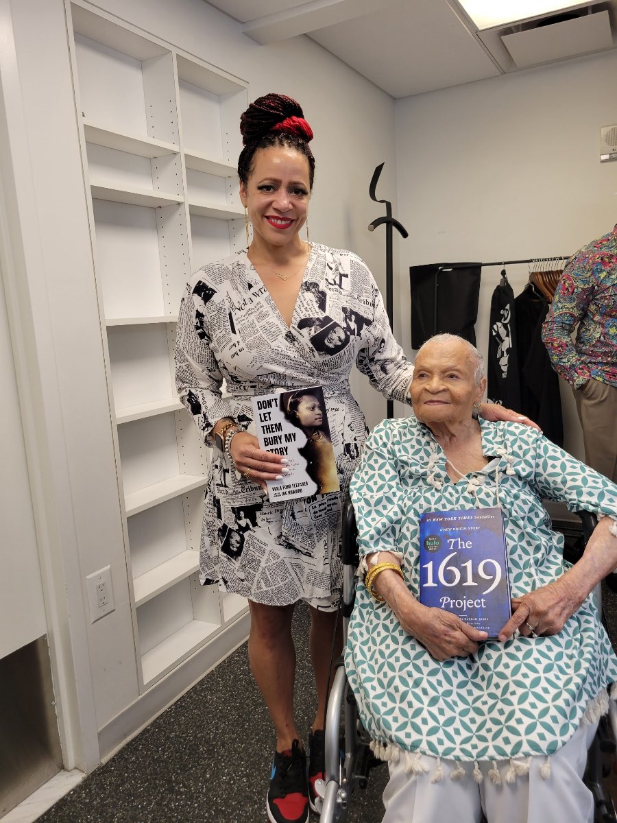 A truly powerful moment in my journey was getting to meet Ms. Viola Fletcher, radiant at 109, the oldest living survivor of the Tulsa Race Massacre. As we held each other's books, I felt the power and gravity of the moment: They want to hide a history that we are still living.
