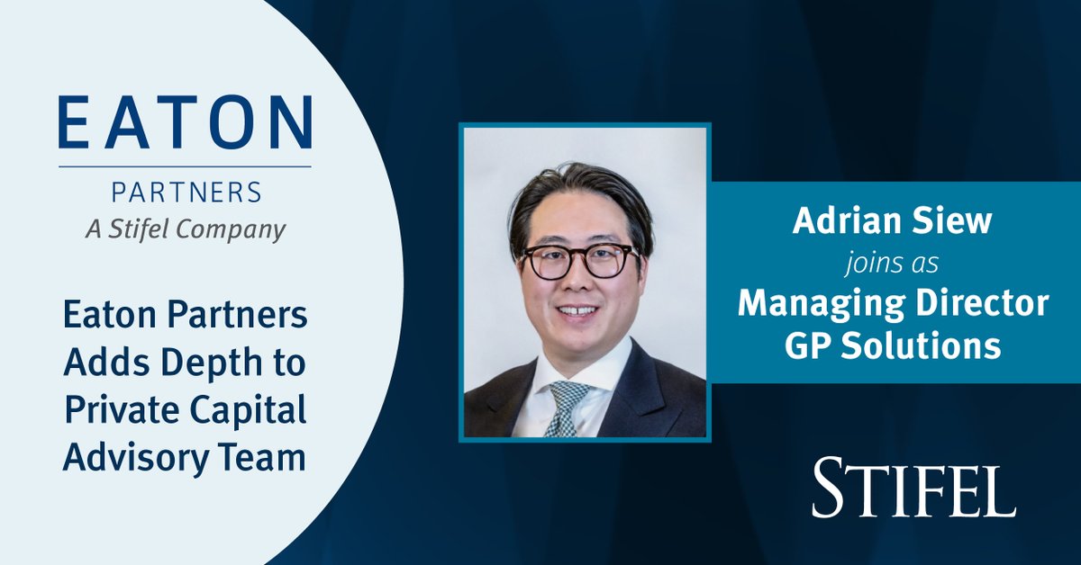 We are pleased to welcome former Credit Suisse banker Adrian Siew to Eaton Partners, as Co-Head of our GP Solutions specialty. globenewswire.com/news-release/2…