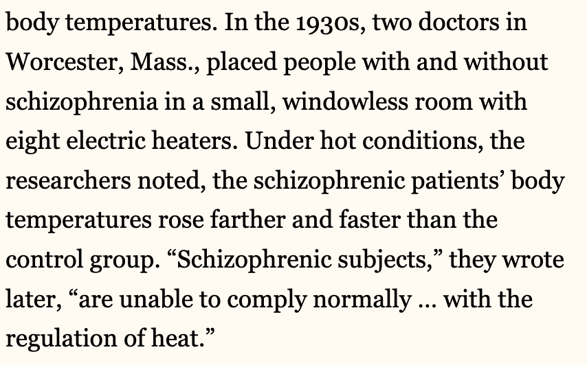 Stephan's final days show why people with this condition are particularly vulnerable.

People with schizophrenia inherently struggle to maintain their body temperatures. Anti-psychotic medications -- normally a lifeline -- inhibit sweating and can cause dehydration.