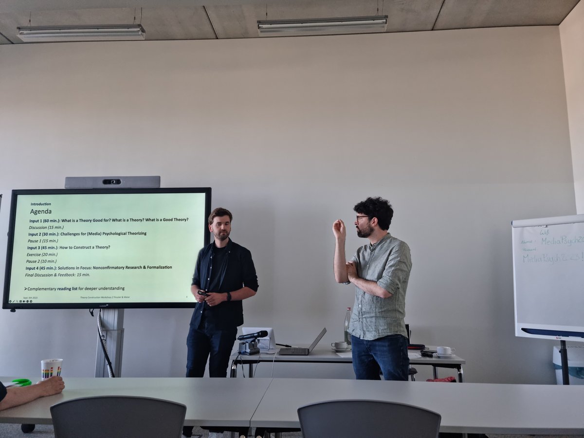 Lena Frischlich ➡️🟦🌤 (@lenafrescamente) on Twitter photo Really cool workshop by @admeierlab & <a href="/dpossler/">Daniel Possler</a> on theory-building in (media) psychology <a href="/mediapsych23/">MediaPsych2023 Conference</a> Really cool workshop by @admeierlab & <a href="/dpossler/">Daniel Possler</a> on theory-building in (media) psychology <a href="/mediapsych23/">MediaPsych2023 Conference</a>
