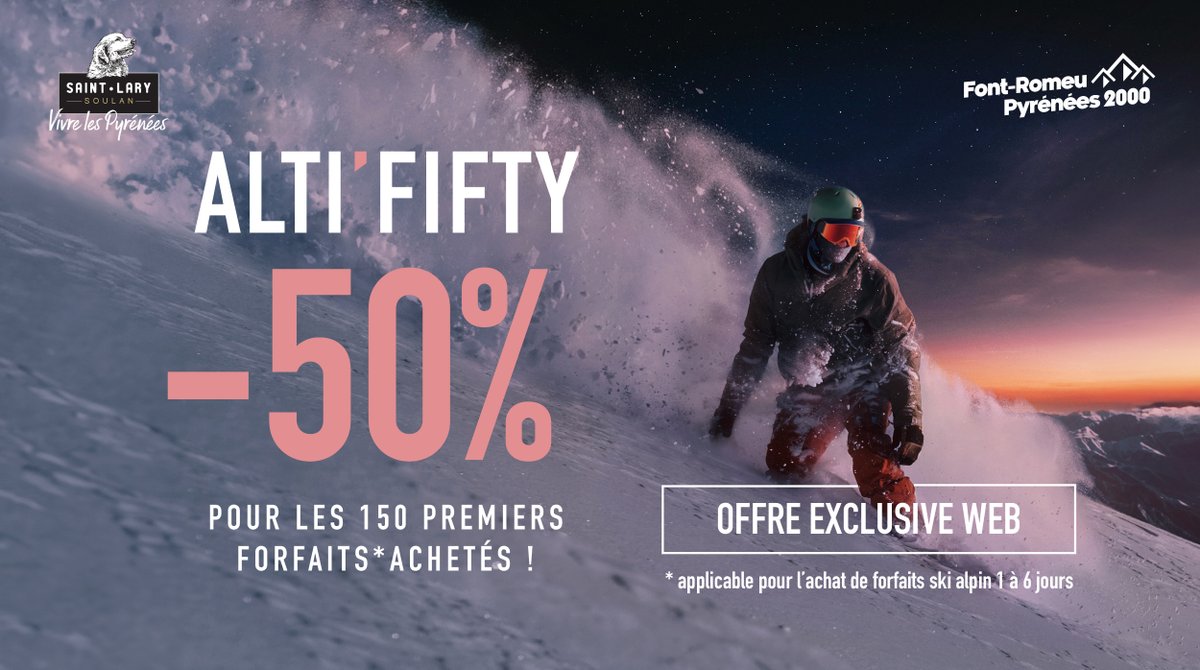 Dans moins de 3 mois, nos stations <a href="/SaintLaryAlti/">Station de ski de Saint-Lary - Altiservice⛷🏂</a> et <a href="/FontRomeuP2000/">FontRomeuPyr2000</a>  accueilleront les premiers skieurs !

Premier pas vers l'hiver avec l'ouverture de la vente en ligne ! RDV sur altiservice.com/bons-plans/alt…​​

#saintlary #fontromeu #pyrénées2000 #pyrénées   #altiservice #altififty