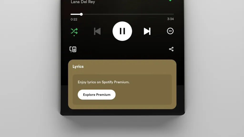 techcen8's tweet image. Spotify wants to put lyrics behind a pay wall