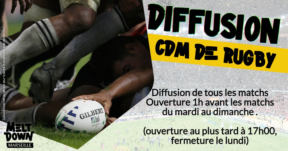 MeltdownMars's tweet photo. Pour la CdM de Rugby, nous diffuserons toute la compétition. Pour les horaires et autres détails, voir notre site et page FB. https://t.co/ILMtNORowg