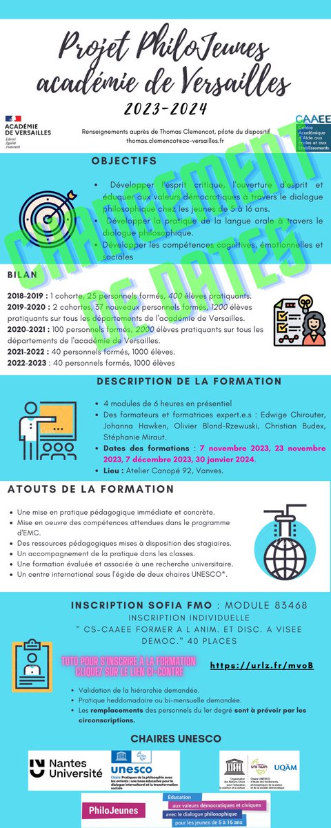 Christian Budex (@cbudex) on Twitter photo Il reste des places pour la prochaine formation PhiloJeunes (saison 6) portée par le <a href="/CAAEEVersailles/">CAAEE Versailles</a> Vous êtes personnels de Académie de Versailles ? Tous les renseignements sont dans le flyer avec un tuto pour vous inscrire ! Il reste des places pour la prochaine formation PhiloJeunes (saison 6) portée par le <a href="/CAAEEVersailles/">CAAEE Versailles</a> Vous êtes personnels de Académie de Versailles ? Tous les renseignements sont dans le flyer avec un tuto pour vous inscrire !