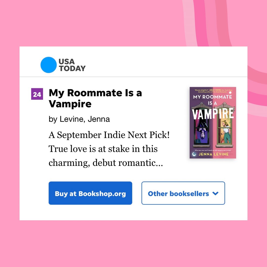 jeenonamit's tweet photo. MY ROOMMATE IS A VAMPIRE is a USA TODAY bestseller 😭😭❤️❤️ https://t.co/wNDkw87LDU