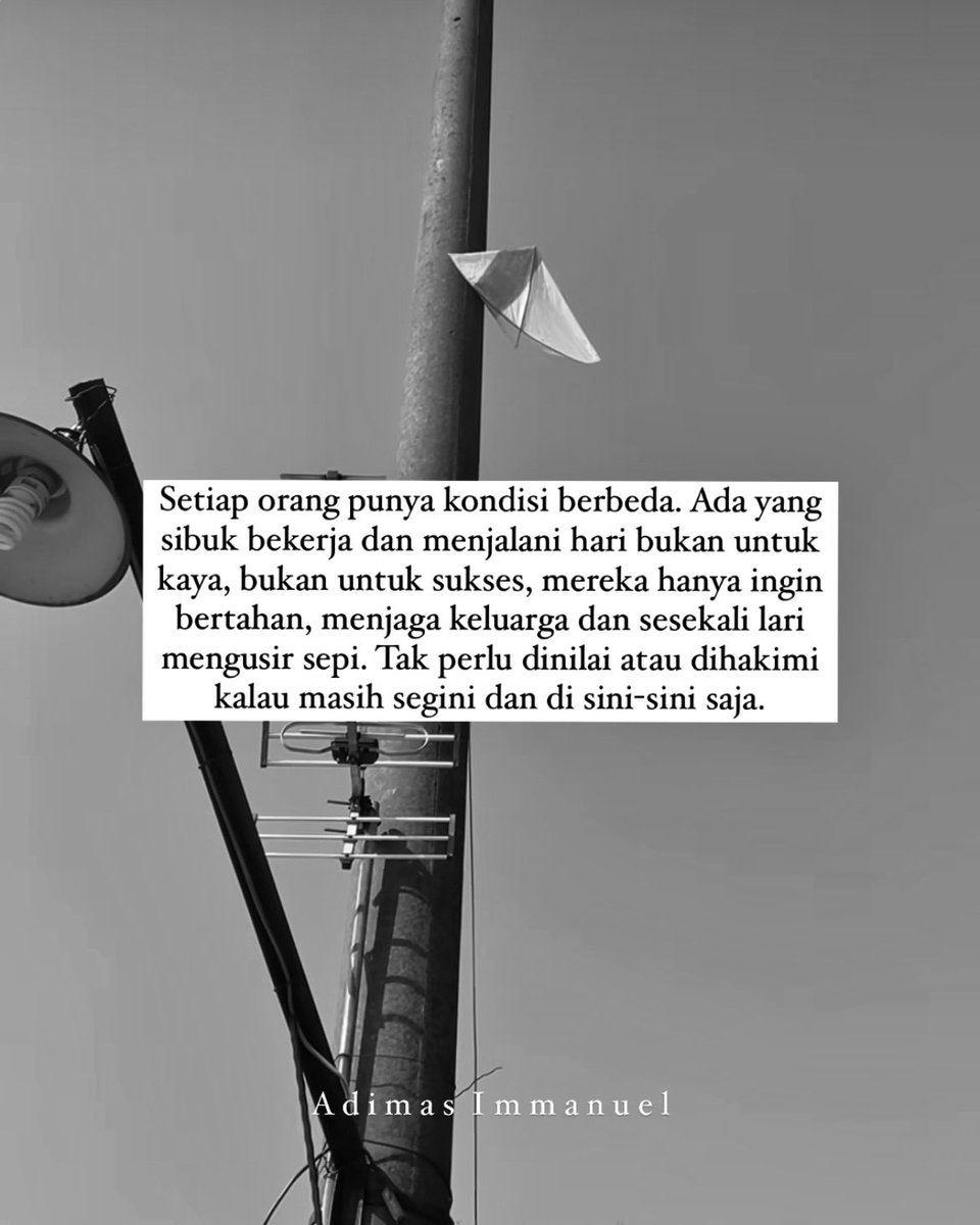 adimasnuel's tweet photo. Setiap orang punya kondisi berbeda. Tak perlu menghakimi. https://t.co/rlVt0nlE8W