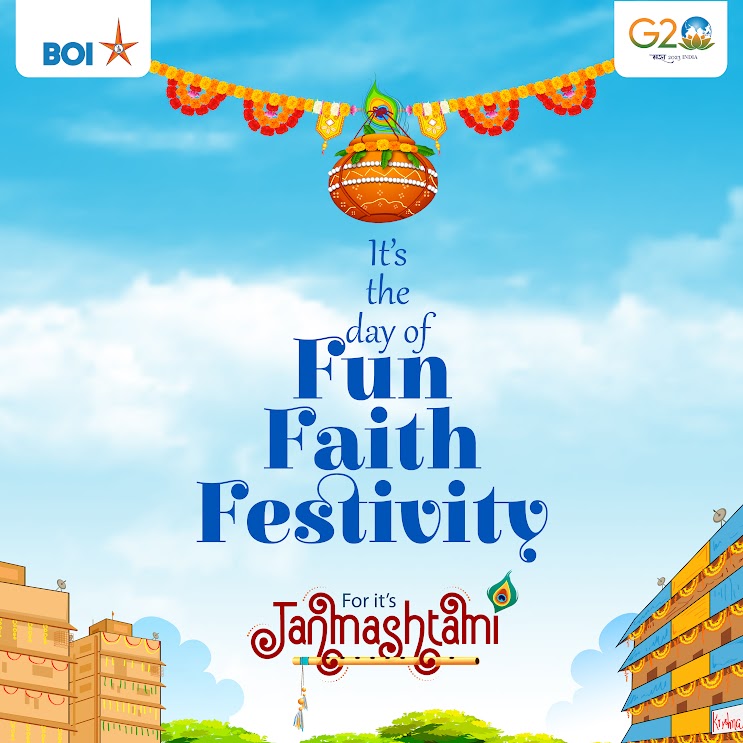May the flute of Krishanji always fill your life with happy tunes as his feather guides you to a righteous path. Wishing you a very happy Janmashtami.
#BankofIndia #janmashtami #janmashtami2023