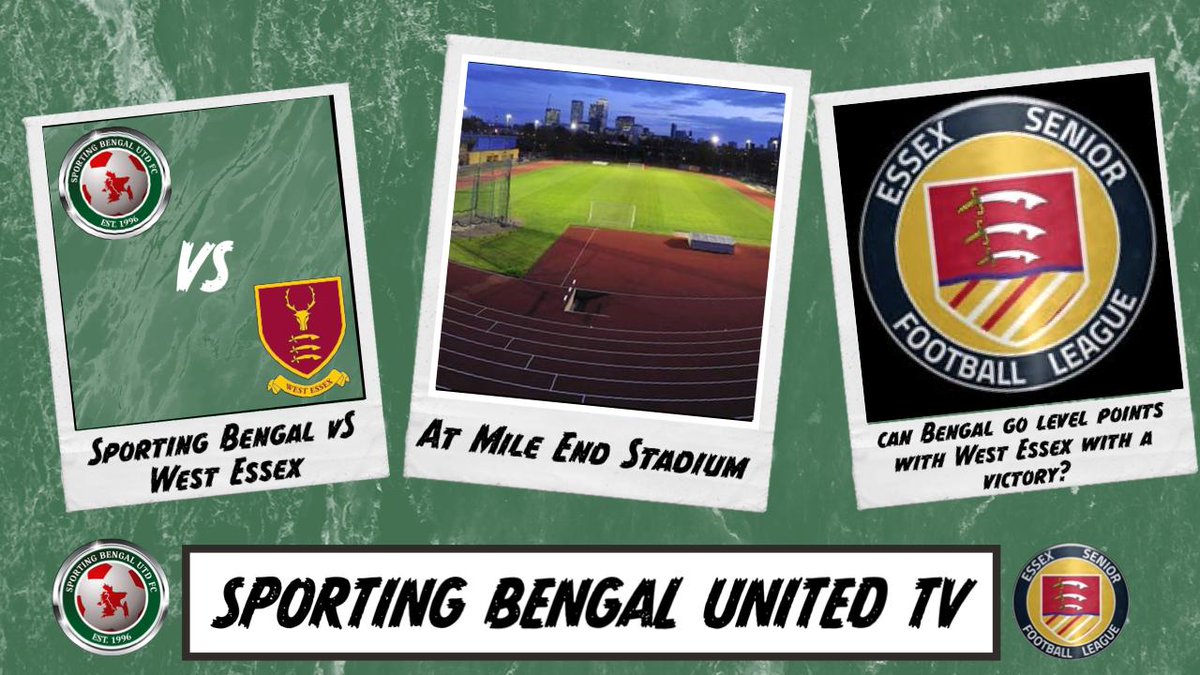 youtube.com/live/ZMsnGRxfQ…

<a href="/SportingBengal/">Sporting Bengal Utd FC</a> Vs <a href="/westessexfc/">West Essex FC</a> tonight at Mile End Stadium in the <a href="/EssexSenior/">Essex Senior League</a>! 
We will be live at 6.10pm with Sporting Bengal Captain <a href="/s_edwards_1992/">sam edwards</a> to talk about tonight's massive game! 
Please like, comment, share and subscribe to the channel!