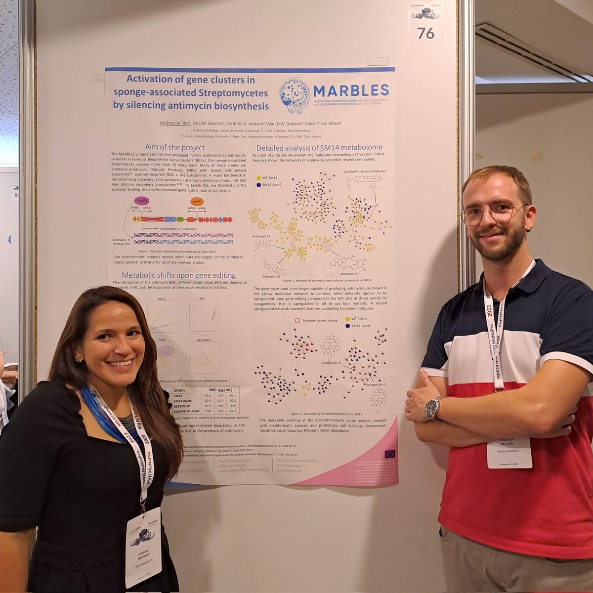 AndreaDelRio_3's tweet photo. Happy to present our results at #MaNaPro 2023 poster session in Granada! @MARBLES_EU
Special remarks to @Linama120 for the great talk, showing advances in the ecology-inspired approach to elicitate Biosynthetic Gene Clusters
#Granada #MARBLES #Streptomyces #MarineNaturalProduct https://t.co/4qYeOBrox2
