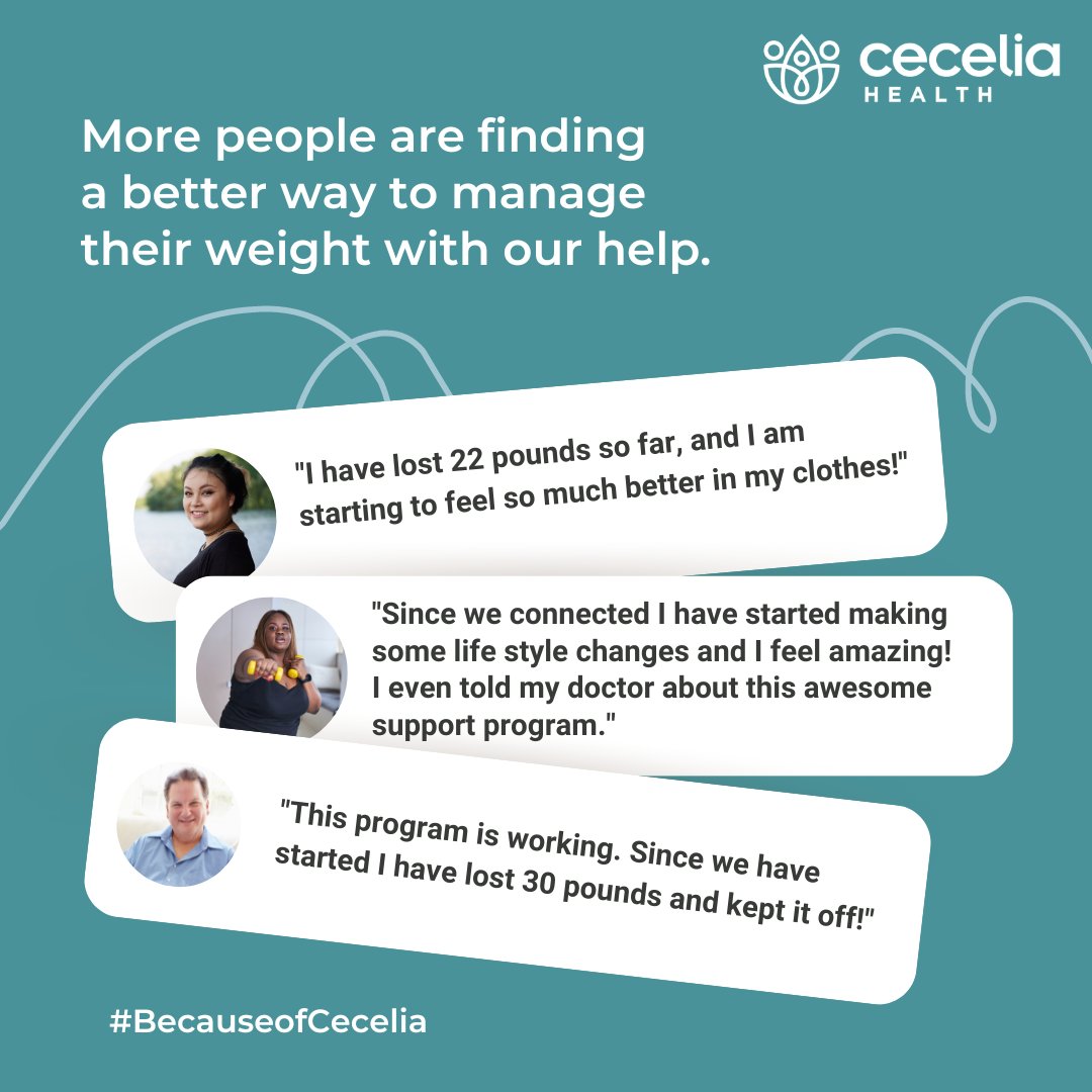 What are people saying about the weight management support they get from Cecelia Health...? 💪🙌