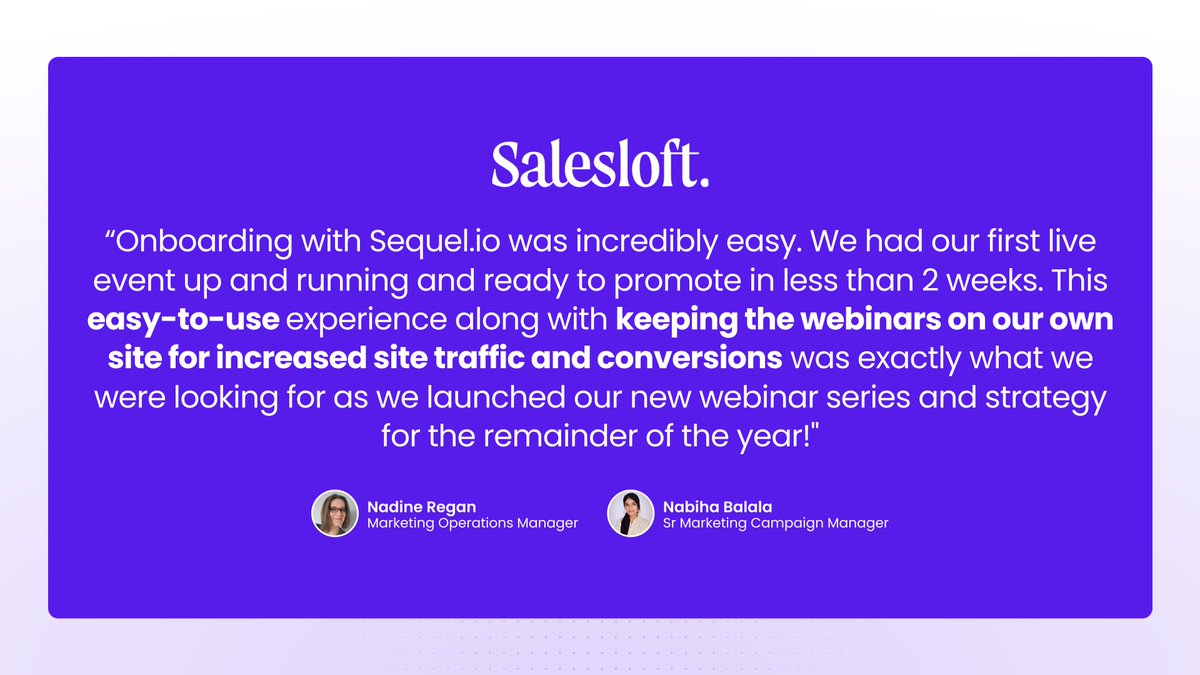 When your customers are advocates from day 1...

It's hard not to share their excitement! 💜 

It's be amazing working with the Salesloft team and so many others to bring a new innovative approach to how businesses drive growth through virtual events. 🚀