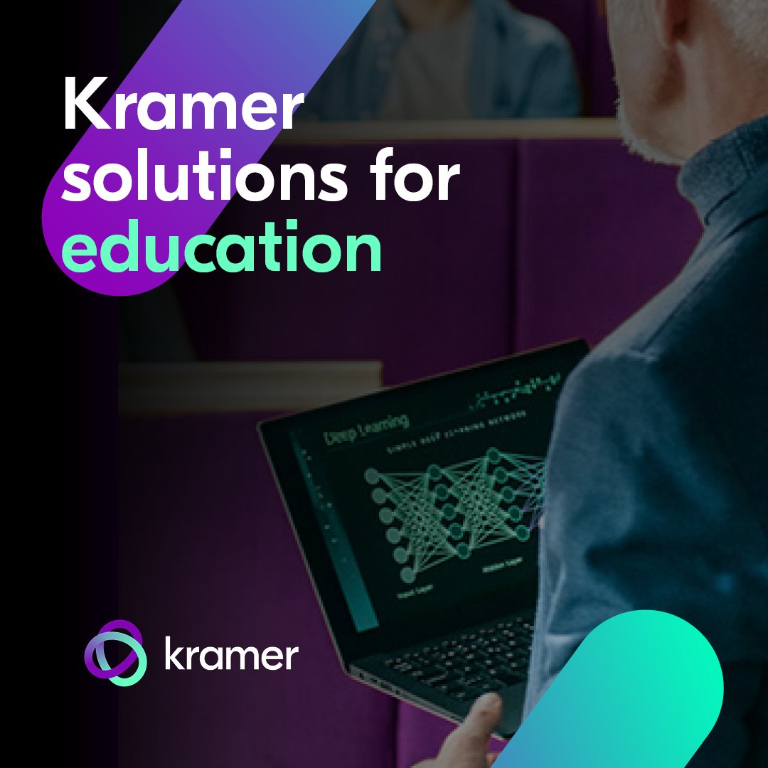 KramerElec's tweet photo. What is the future of AV in the classroom? 
Read what Kramer’s education experts, some of the world’s leading specialists in AV for education, have to say about these changes:

https://t.co/vZEWh2hsi7

#KramerControl #kramer #AVSolutions #HybridLearning #EdTech https://t.co/bsPXGkjpvO