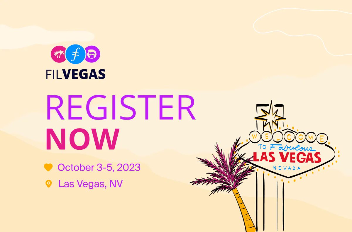 FilFoundation's tweet photo. Ready to explore #Filecoin's revolutionary next chapter? 

#FILVegas will unveil what’s next. 

The future is bright! 🌅

🎟 https://t.co/eibImOB8hq https://t.co/3abPzNcsug