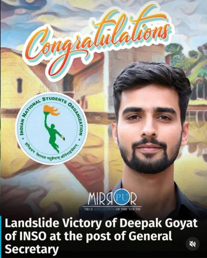 We again created history in Panjab University. Won on General Secretary again with a record margin.

<a href="/Dchautala/">Dushyant Chautala</a> <a href="/DVJChautala/">Digvijay Chautala</a> <a href="/DrPradeepDeswal/">Pradeep Deswal</a> <a href="/OfficialPU/">Panjab University, Chandigarh</a> <a href="/JJPofficial/">Jannayak Janta Party (JJP)</a> @munishconnects @MohitSLather

#inso #pu #panjabuniversity #elections #students #pucsc #chandigarh