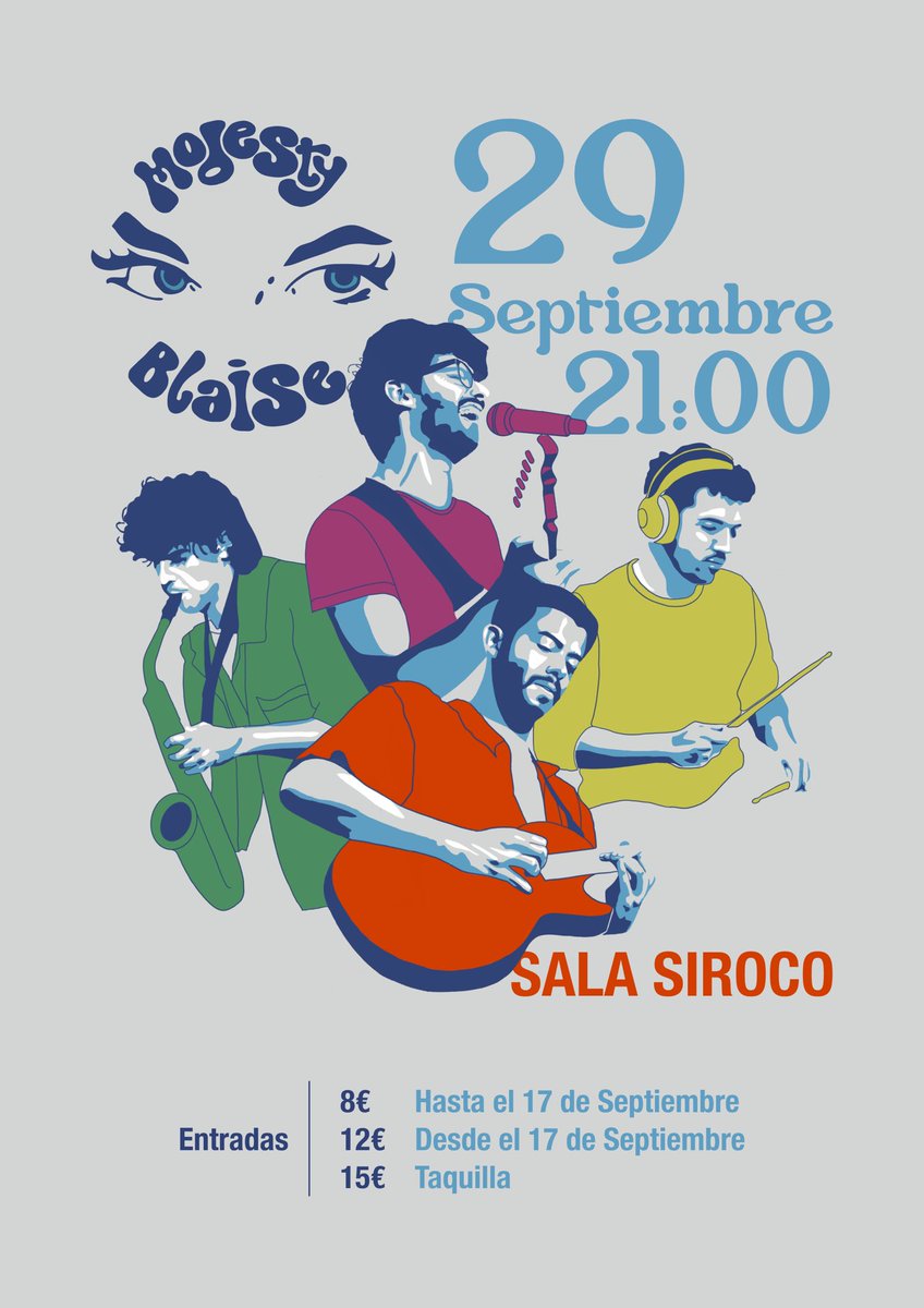ModBlaiseMusic's tweet image. Más noticias! El viernes 29 de septiembre estaremos presentando nuestro #nuevosingle #LaHuida en la emblemática @SirocoSala con @MenosLobos_ !!
Nos acompañan en nuestro afterparty los cracks de @PauOrnia y @vermudegrifo 
Entradas en @entradium 

#modestyblaise #ociomadrid