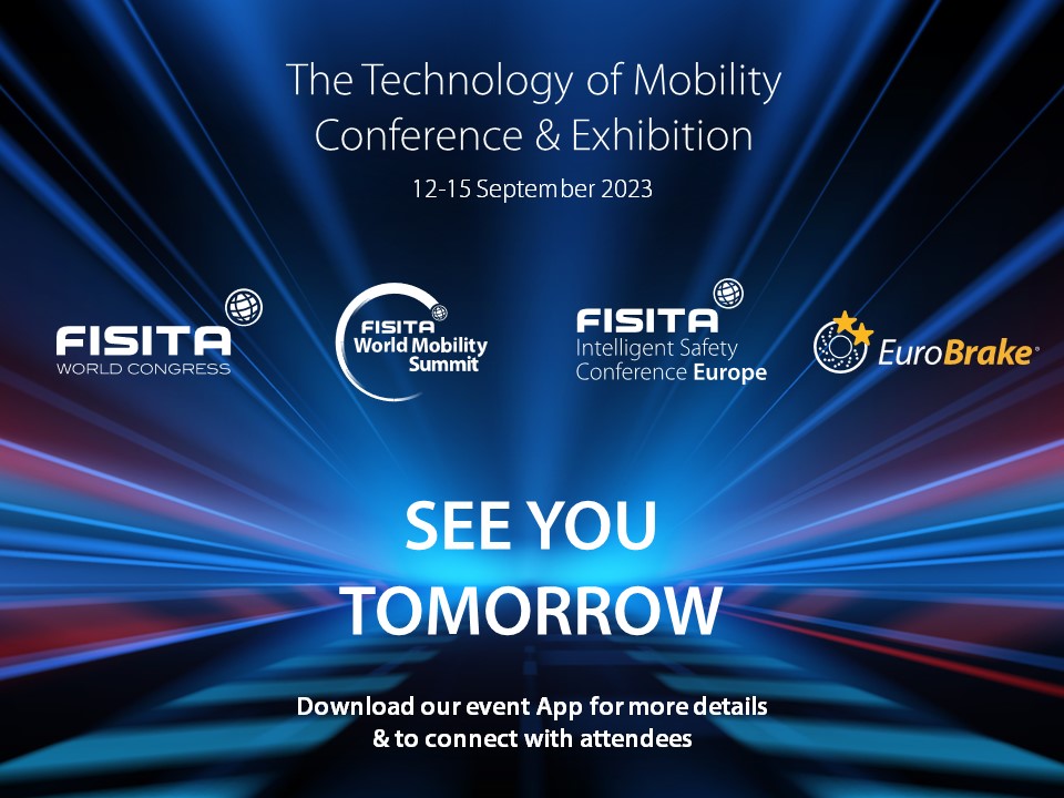 We’re on final countdown - 1 day to go! 

We are excited to welcome you tomorrow to The Technology of Mobility Conference and Exhibition (TMCE) taking place in Barcelona.

See you in the morning!

#TMCE #FISITAworldcongress #EuroBrake #ISCE #FISITAworldmobilitysummit