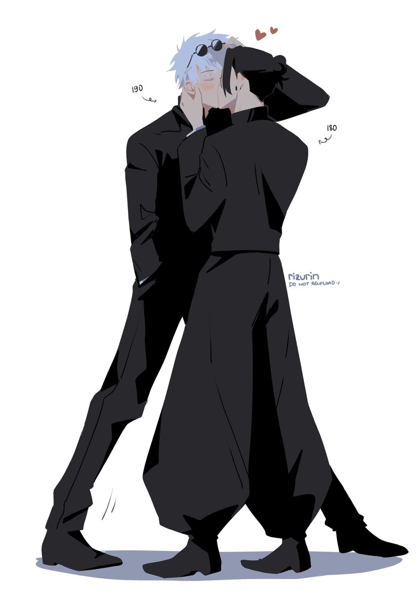 rizurin's tweet image. suddenly remembered satosugu's 10cm height difference