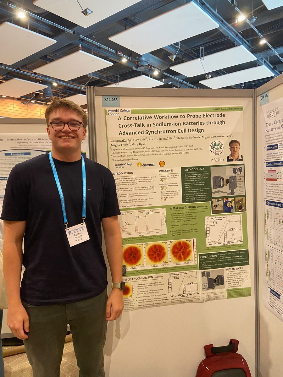 Wonderful to see Aigerim and Connor doing an amazing job at the 74th International Society of Electrochemistry (ISE) conference in Lyon  

Papers: 
Aigerim Omirkhan ➡️ bit.ly/3qZvmNT
Connor Wright ➡️ bit.ly/3r6ht0j

@ImpMaterials @Interfacial_EC
#ISE74 #ISE2023