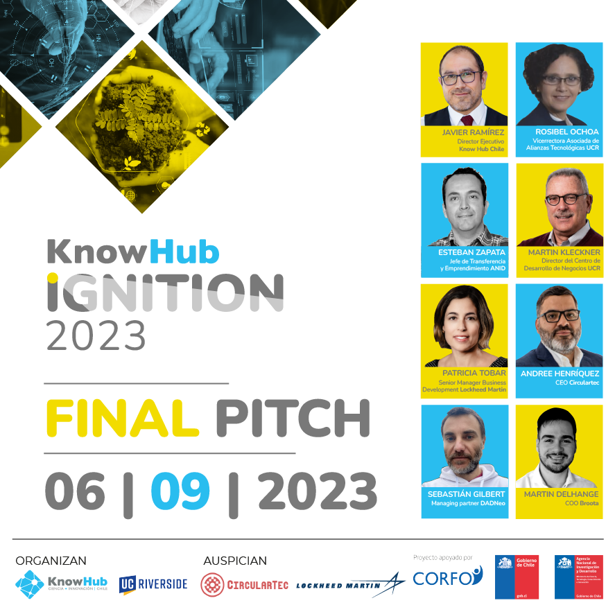 AndreeHenriquez's tweet photo. 💡Hoy estaré participando del Final Pitch de #KnowHubIgnition, el programa de @KnowHubChile que potencia a emprendimientos de base científico tecnológicos en diversas áreas, entre ellas una de #economíacircular. https://t.co/s21M43rZoF