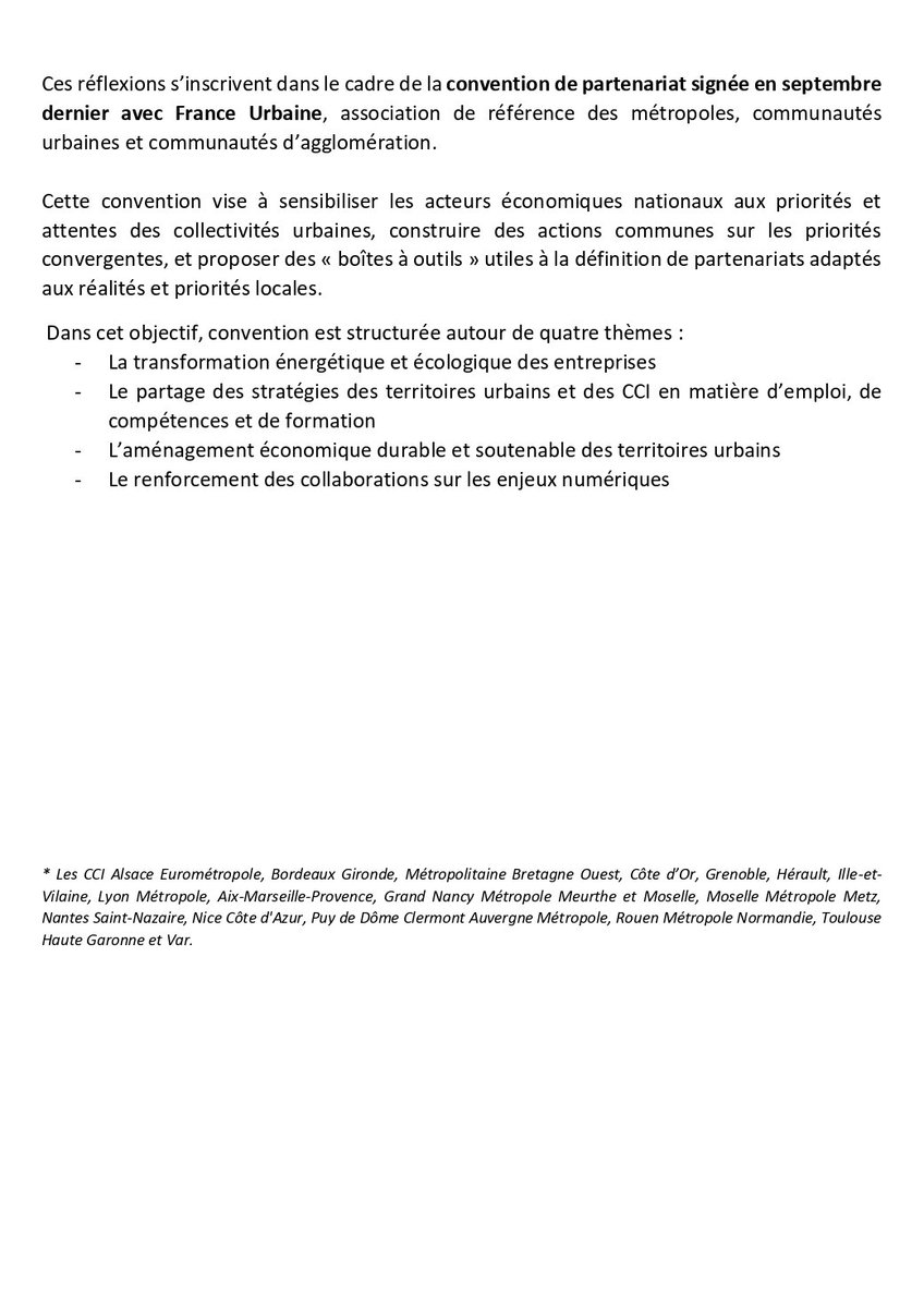 [#CCI] L'ACCIM, Association des CCI métropolitaines reconduit son bureau 🗳️

Félicitations à @Yann_Trichard et aux membres du bureau <a href="/V_Laudat/">Vincent Laudat</a>  <a href="/CrocqJp/">jean philippe </a> et <a href="/JpSavarino/">Jean-Pierre SAVARINO</a> 👏

Un bureau engagé sur les sujets impactant l'économie de nos métropoles : ZFE, ZAN, commerce, énergie... 🚀