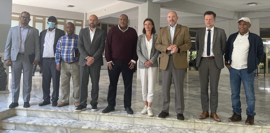 RolandKobia's tweet photo. Meeting @reda_getachew &amp; interim administration today in Mekkele in a EU+ format, lead by Danish Ambassador @DKambInAddis, with France, Norway, EU. 

Discussion on implementation of CoHA &amp; associated needs towards lasting peace/reconciliation. 

#Ethiopia #Tigray @EUinEthiopia https://t.co/0hJHp7jDkJ