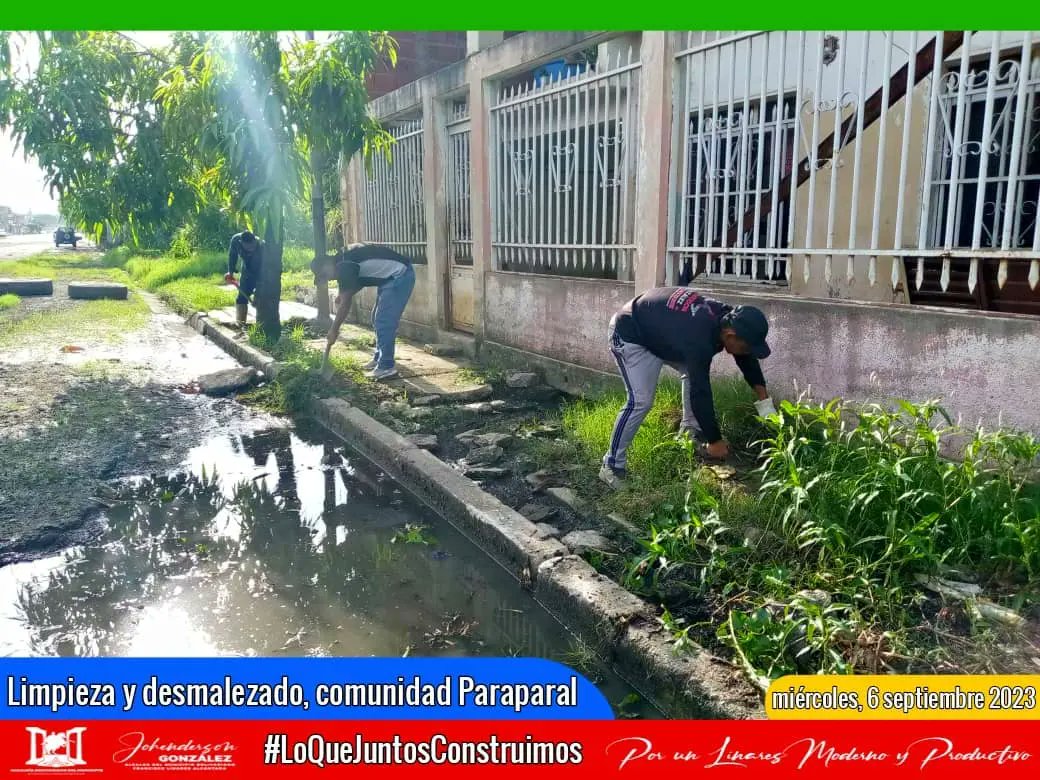 #6Sep | El equipo SAPMIDSFLA desde muy temprano realiza limpieza, desmalezado y recolección de sedimentos en la calle Manirote con Av. II de la comunidad Paraparal... ¡Seguimos en pie de lucha! #LoQueJuntosConstruimos #EmprendeEnVenezuela