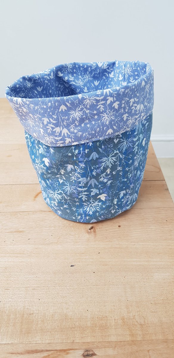 This morning I made a fabric basket which is really versatile.  Could be used for storage or as a plant pot holder.
reversethetide.com
#handmade #fabricbasket #plantpotholder