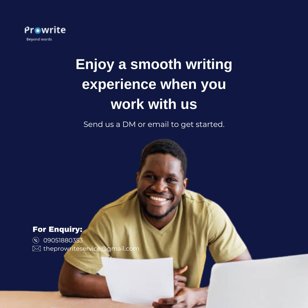 With our expert team of writers, enjoy a smooth writing experience when you work with us. Send us a DM or email to get started. 

#WeWrite
#Writing
#GhostWriting
#Prowrite