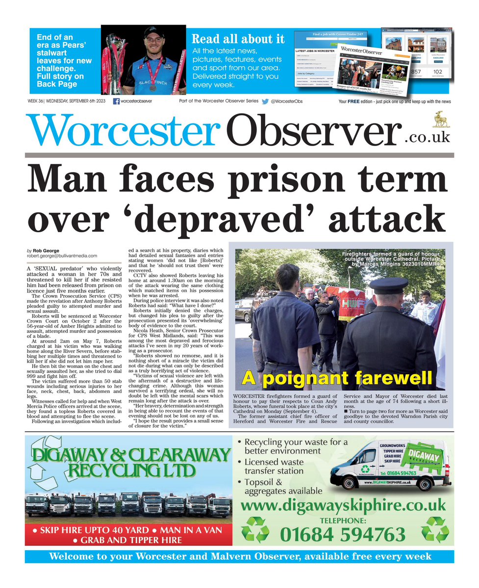 Don't miss out on this week's Worcester Observer front page! Stay in the know, read the paper online for FREE at worcesterobserver.co.uk/editions/ or pick up a copy on Friday! #Worcester #WorcesterObserver #LocalNews