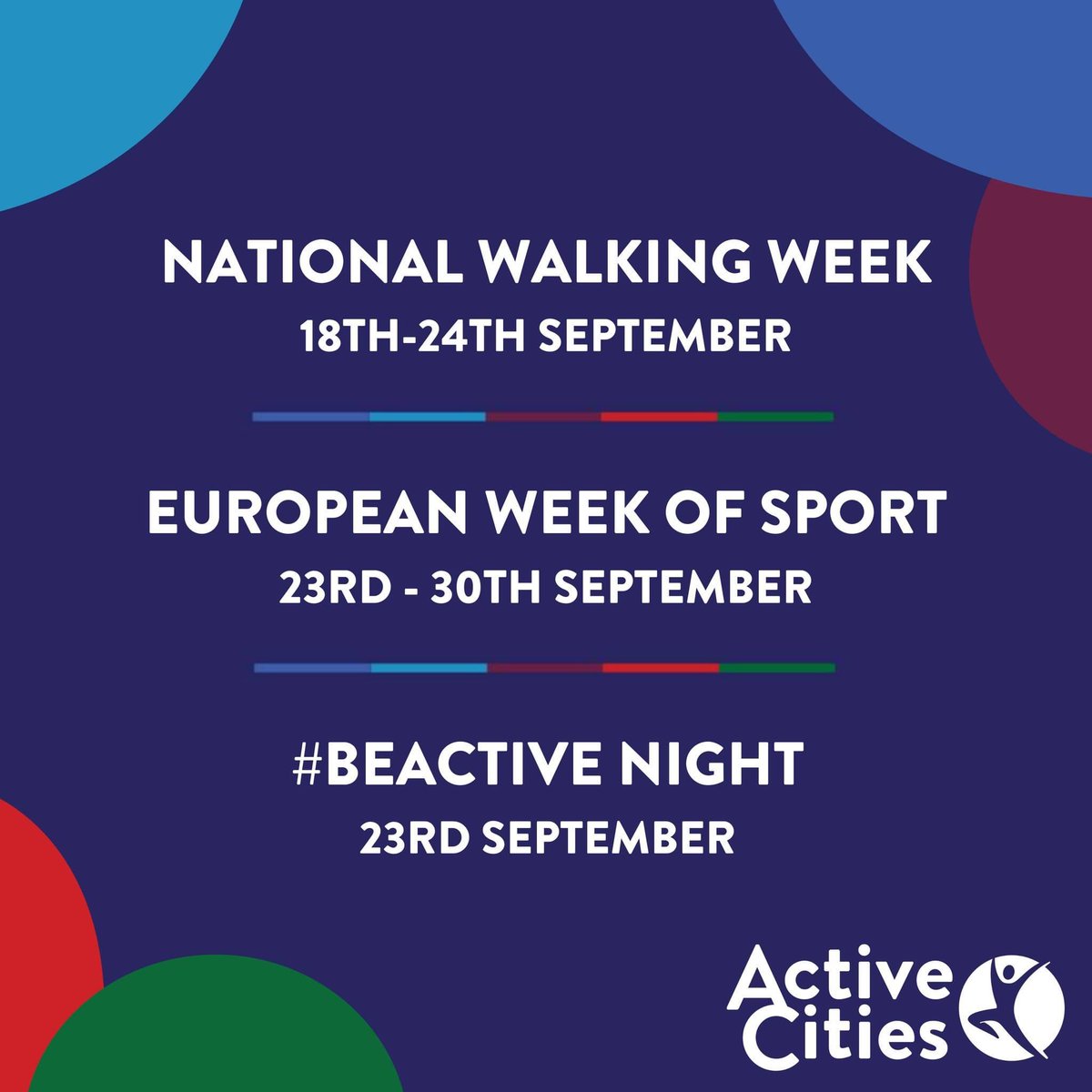 📣 🤩 Great opportunities for you to Get Active in Cork City this September!

📲 Keep an eye on our socials for more info

✅ National Walking Week 18th-24th Sept
✅ European Week of Sport 23rd-30th Sept
✅ #BeActive Night Tramore Valley Park 23rd Sept

ℹ️ corksports.ie