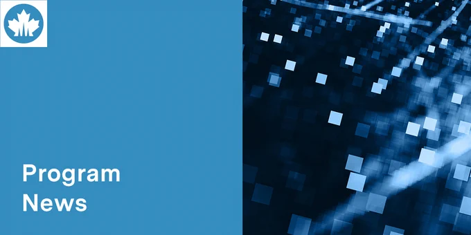 IMAGE: blue graphic background, text "Program News", NSERC icon top left.