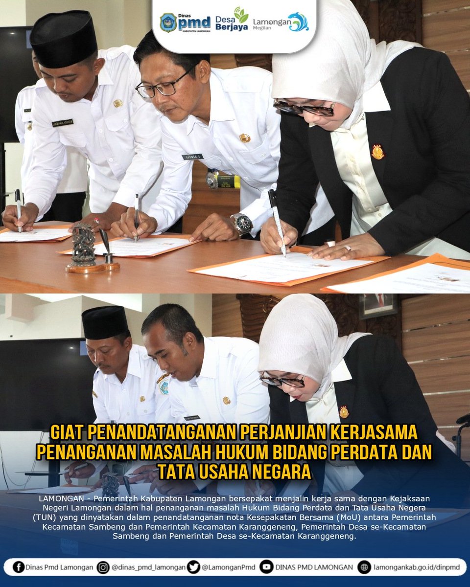 LamonganPmd's tweet photo. GIAT PENANDATANGANAN PERJANJIAN KERJASAMA PENANGANAN MASALAH HUKUM BIDANG PERDATA DAN TATA USAHA NEGARA

https://t.co/5LTfZa1sHb https://t.co/WyPGUuzDJA