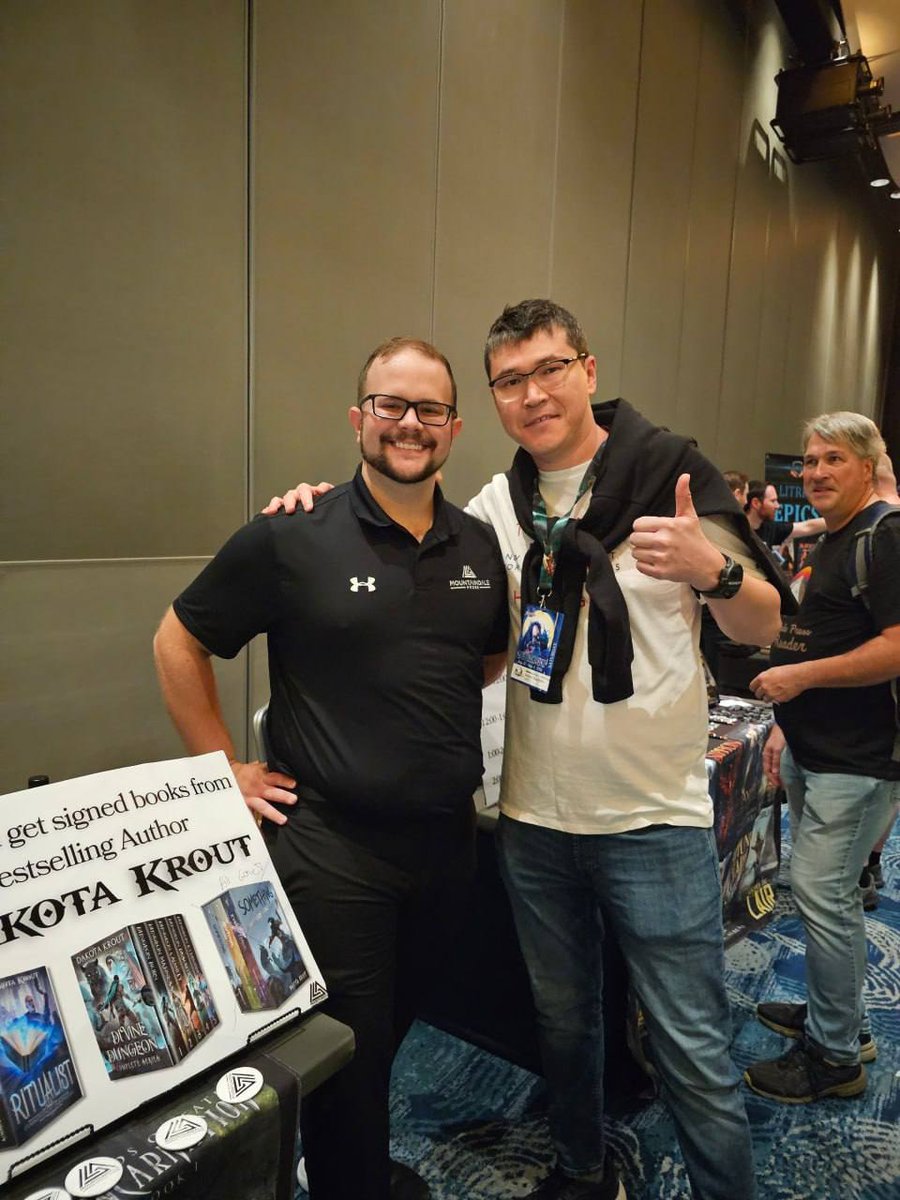 galaxy_sidus's tweet photo. Just had the incredible privilege of seeing our lead writer, @dan_unique, at @DragonCon! 📚🐉 
It's the ultimate gathering for all things sci-fi, fantasy, gaming, comics, literature, art, music and film fans. 🚀🎮🎨 
Pleased to connect with such incredible people like @LitRPGbooks and @DakotaKrout!
#Sidus #DragonCon2023 #LitRPG