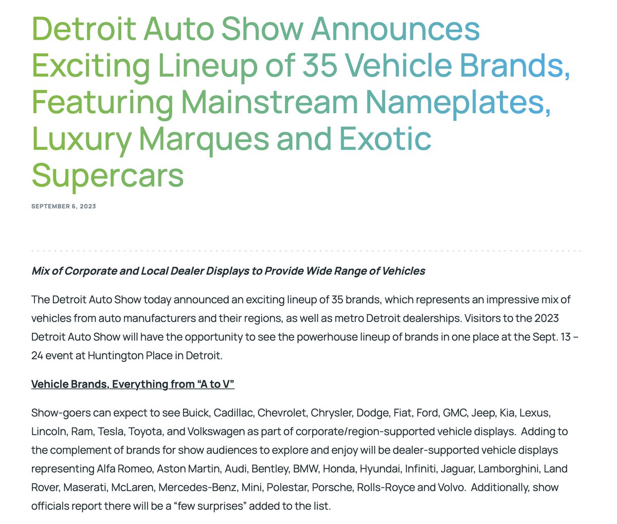 BREAKING: <a href="/Tesla/">Tesla</a> will be attending the Detroit Auto Show for the first time in 8 years next week.

Tesla will be showing off their EVs on the new Powering Michigan EV Experience indoor track ride-along, and will offer street ride-and-drives.