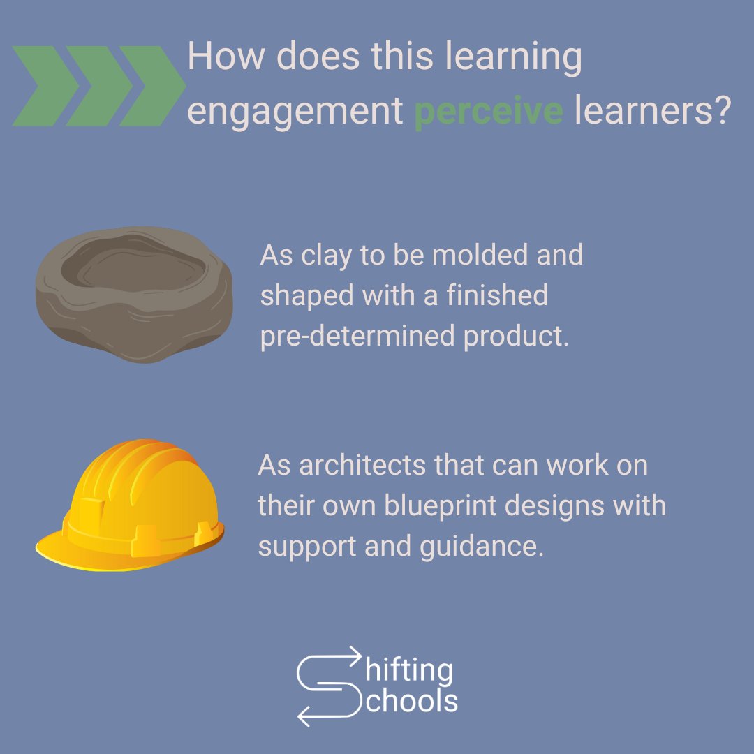 What do our learning engagements say about the way educators think about learners and learning? If we say we value voice and choice, how do we check that value in motion? #studentagency
