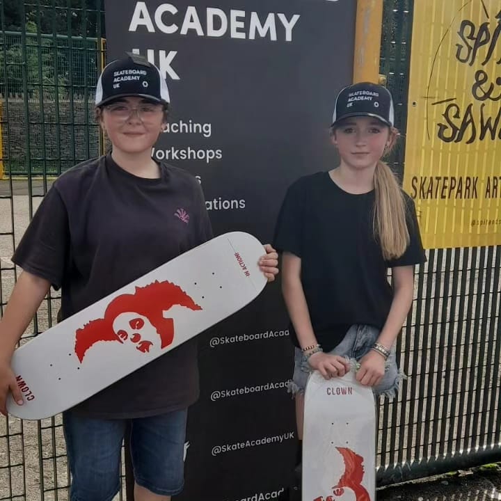 DesignsbyStacey's tweet photo. Stormer of a weekend for Lowri and Anwen. On Friday there was 1st place for Lowri and 3rd for Anwen at the Caerphilly Jam. And Anwen bagging 1st for best trick! 
Then 3rd place for Lowri at Cardiff's plaza comp on Saturday. @IslwynHigh @IslwynHighSport @bbrown81196 https://t.co/sI7dngboyQ