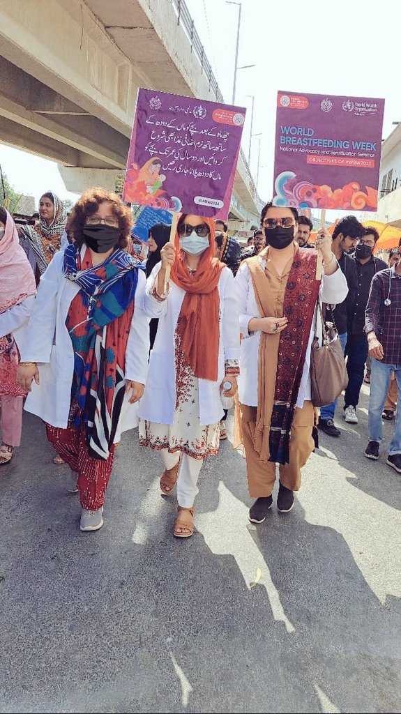 MarviNisar's tweet image. August 2023
Breastfeeding support at work not only helps build a healthy society but also promotes good mental &amp;amp; physical health in working mothers.
#breastfeedingawarenesswalk &amp;amp; seminar at #shaikhzaidwomenhospitallarkano @SindhHealthDpt @WHOPakistan #letsmakeitwork