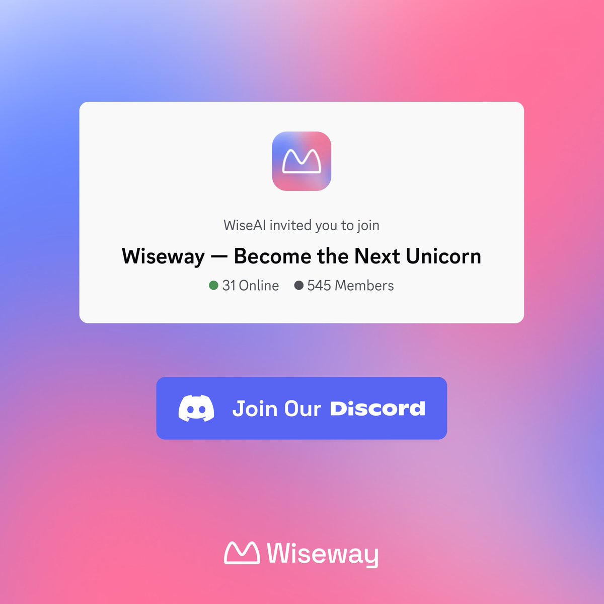 wisewayio's tweet photo. Join our Discord Community to be informed faster about all developments from the Wiseway BETA process! ๐
๐ https://t.co/WHW8LkBmER
.
.
.
#Wiseway #WiseAI #discord #business #money #marketing #entrepreneur #mindset #digitalmarketing #branding #community #network https://t.co/muCH2EY7Xb