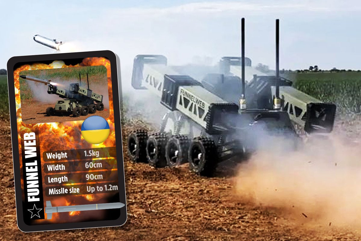 TheSunGraphics's tweet image. ROBOT WARS Ukraine eyes up game-changing missile-launcher robot dubbed the Funnel Web that can sneak behind enemy lines and let rip #UkraineRussianWar #Ukraine  thesun.co.uk/news/23816980/…
