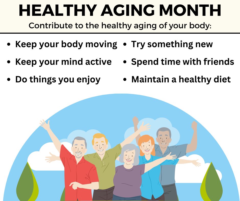 September is #HealthyAgingMonth!
 As we age, how we maintain our physical and mental health may change. You can contribute to your health through exercise, healthy foods, socializing, and enjoying hobbies. The possibilities are endless!
#GeneseeHealthPlan #GeneseeCounty #Flint