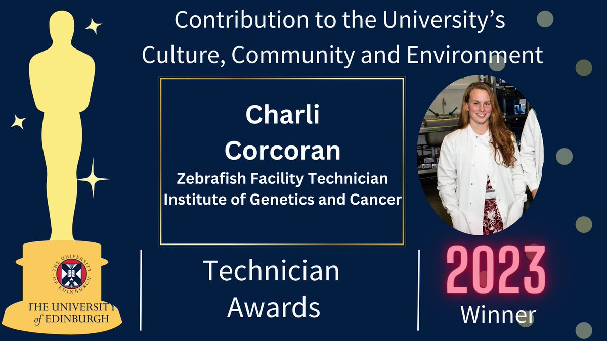 The winner of the #UoETechnicianAwards for Contribution to the University's Culture, Community and Environment is Charli Corcoran. 

Congratulations Charli.

More information about the winners of the awards and award ceremony will follow.   

#UoETechnicianWeek