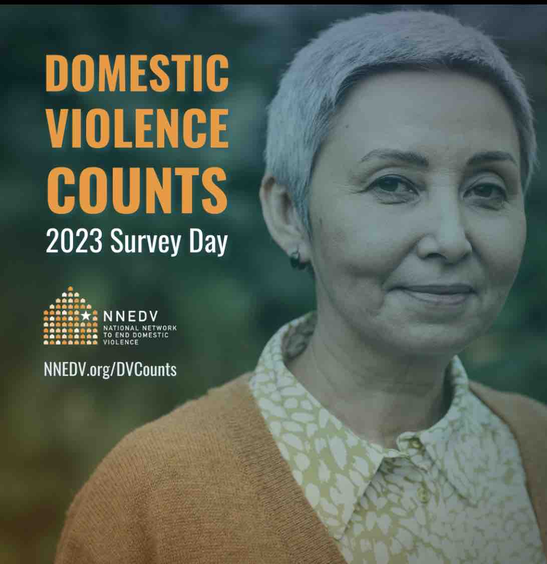 Every day, domestic violence survivors access essential programs and services. NNEDV’s #DVCounts survey helps tell the stories behind the numbers. 

The count shows the services survivors seek in a 24-hour period. Every survivor has a story, and we’re excited to participate.