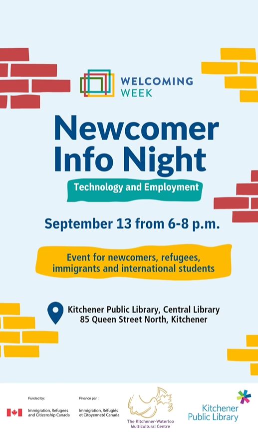 ImmigrationWatReg (@immigrationwr) on Twitter photo Save the date for the Newcomer Info Night on Sept. 13!
Hosted by <a href="/KWMulticultural/">KW Multicultural</a> & <a href="/KitchLibrary/">Kitchener Public Library</a> as part of #WelcomingWeek2023
#WelcomingWeekPartners
Learn more: fb.me/e/6wWxjt2eZ Save the date for the Newcomer Info Night on Sept. 13!
Hosted by <a href="/KWMulticultural/">KW Multicultural</a> & <a href="/KitchLibrary/">Kitchener Public Library</a> as part of #WelcomingWeek2023
#WelcomingWeekPartners
Learn more: fb.me/e/6wWxjt2eZ