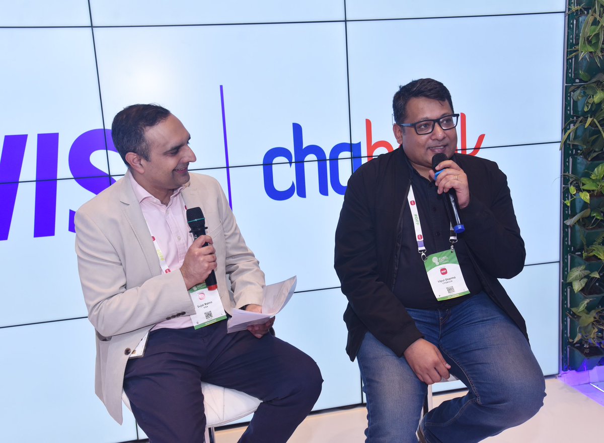 Presenting the new Chqbook Visa Debit card that aims to empower millions of small businesses in India with Vipul Sharma , CEO of <a href="/chqbook/">Chqbook</a> and Sujai Raina, Head - Business Development, India, Visa, at the Visa booth today. 

#GlobalFintechFestival #Visa
